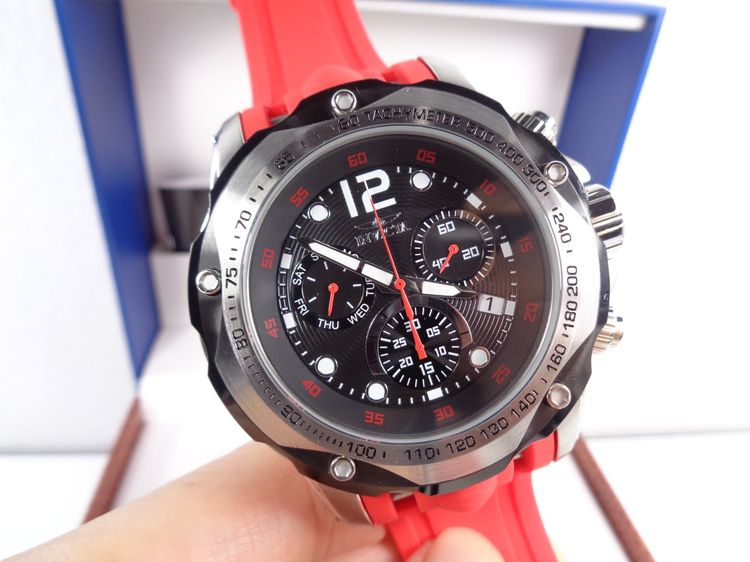 สุดคุ้ม INVICTA (เครื่อง swiss.) New Speedway swiss Chronograph 51 มิล. สายยางแดง รูปที่ 3