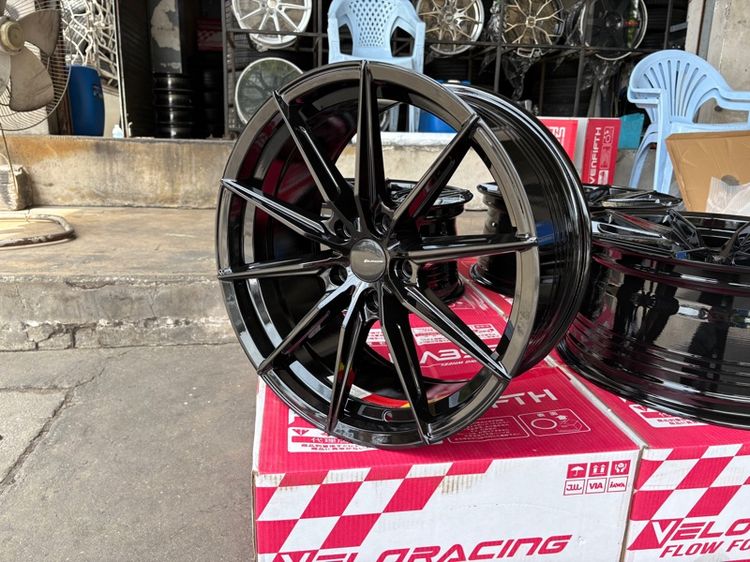 ล้อแม็กมือ1 ขอบ18 R13 5รู114 กว้าง8.5 ออฟ35 สีดำเงา ล้อเบา FLOW FORMING งานSEVENFIFTH งานสวยมากๆ รูปที่ 5