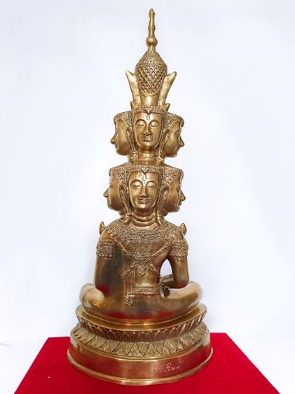 พระพุทธมหา เศรษฐีนวโกฏิ วัดพระบาทบางแฟน อ.ดอยสะเก็ด จ.เชียงใหม่ หน้าตัก9นิ้ว เนื้อทองเหลือง รูปที่ 4