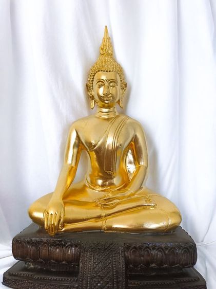 พระพุทธชนะมาร วัดธรรมบันดาล รุ่นแรก ปี2535 หน้าตัก9นิ้ว เนื้อโลหะ ปิดทองบางส่วน สวยมาก รูปที่ 2