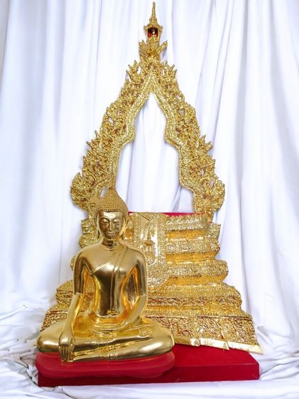 พระพุทธชินสีห์ ขนาดบูชา วัดชิโนรส กรุงเทพ ปี2536 ในหลวงรัชกาลที่9 เสด็จเททอง เนื้อทองเหลือง ปิดทองแท้ หน้าตัก 9 นิ้ว รูปที่ 3