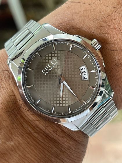 GUCCI G-Timeless Automatic Watch YA126412 SS Gold Dial Men’s Watch  รูปที่ 18