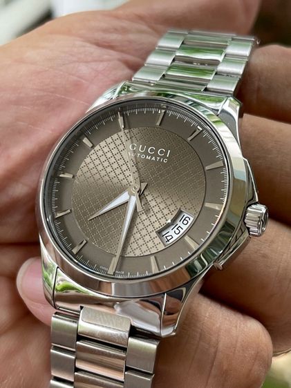 GUCCI G-Timeless Automatic Watch YA126412 SS Gold Dial Men’s Watch  รูปที่ 11