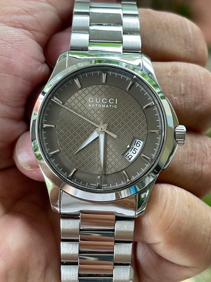 GUCCI G-Timeless Automatic Watch YA126412 SS Gold Dial Men’s Watch  รูปที่ 9