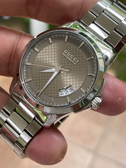 GUCCI G-Timeless Automatic Watch YA126412 SS Gold Dial Men’s Watch  รูปที่ 8
