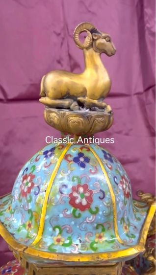 กระถางกำยาน แพะ ทองเหลือง ถมปัด ใบใหญ่สะสม B3 รูปที่ 9