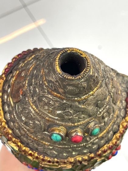 หอยสังข์  เวียนขวา ประดับหิน หุ้มกะไหล่เงิน รูปที่ 11