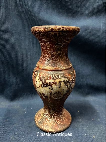 แจกันหิน แกะสลัก รถม้า สะสมA3 รูปที่ 6