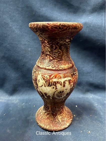 แจกันหิน แกะสลัก รถม้า สะสมA3 รูปที่ 8