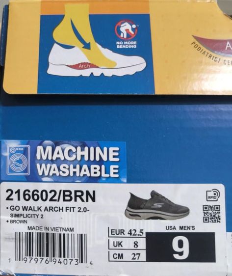 รองเท้าผู้ชาย SKECHERS GO WALK Arch Fit®Slip-ins Simplicity 2 มือสอง สภาพสวยมาก รองเท้าอุ้งเท้าสูง รองเท้าคนเท้าแบน รูปที่ 9