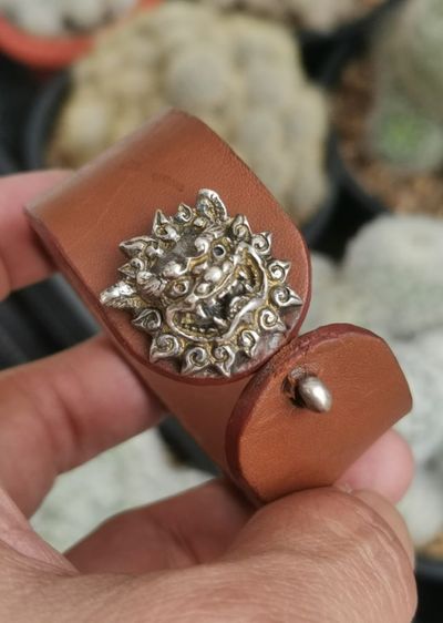 กำไลข้อมือเงินแท้ หนังแท้ งานเก่า Made In Japan รูปที่ 3