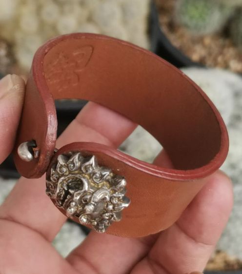 กำไลข้อมือเงินแท้ หนังแท้ งานเก่า Made In Japan รูปที่ 4