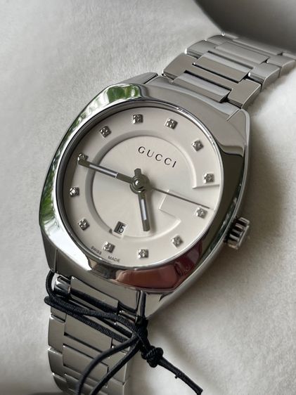 GUCCI GG2570 G Frame 29 mm Diamond Stainless Steel Black Dial YA142504 รูปที่ 4