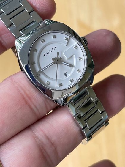 GUCCI GG2570 G Frame 29 mm Diamond Stainless Steel Black Dial YA142504 รูปที่ 8