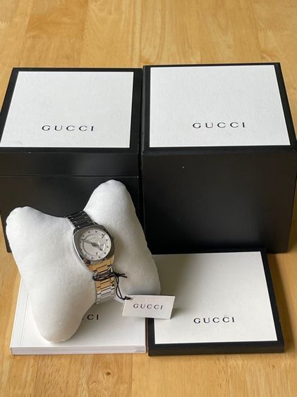 GUCCI GG2570 G Frame 29 mm Diamond Stainless Steel Black Dial YA142504 รูปที่ 2