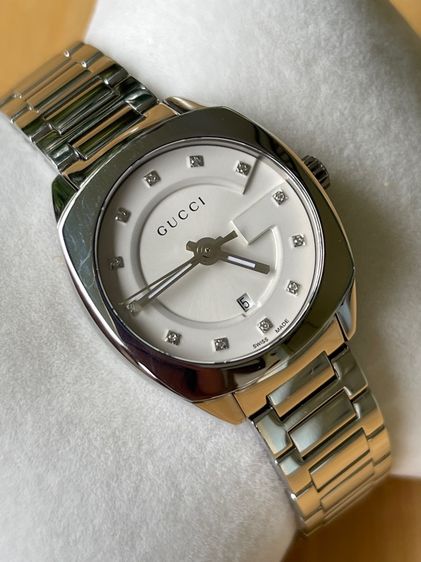 GUCCI GG2570 G Frame 29 mm Diamond Stainless Steel Black Dial YA142504 รูปที่ 5