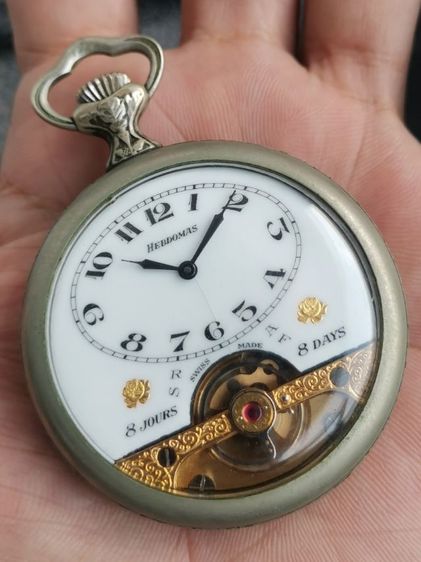 นาฬิกาพก​ Vintage​ Hebdomas 8 Jours​ ไขลาน​ แปดวันสมบูรณ์หายากมาก ราคาแบ่งปันครับ รูปที่ 2