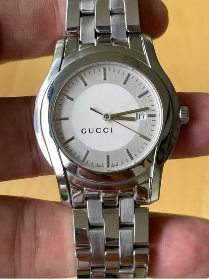 GUCCI 5500XL 38 mm Silver Dial Swiss Quartz Steel Men’s Watch YA005212 รูปที่ 7