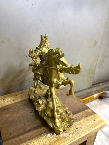 เทพเจ้ากวนอู ขี่ม้า ทองเหลือง รูปที่ 4