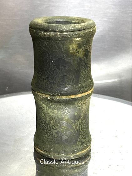 กระบอกหิน แกะสลัก อักษรจีน สะสม รูปที่ 5