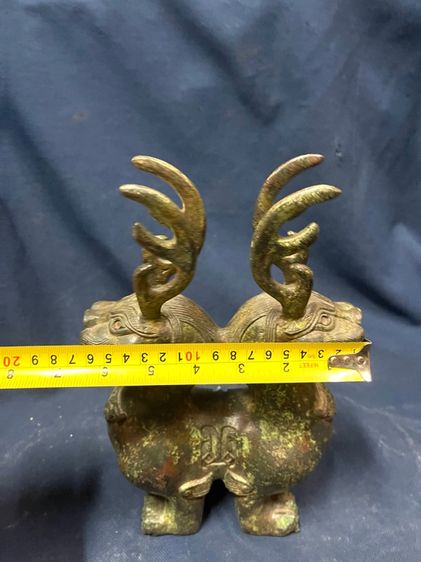 รูปปั้น กิเลน สองหัว ทองเหลืองสะสม รูปที่ 16