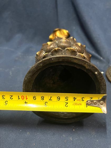 เชิงเทียน เด็กถือใบบัว ทองเหลืองสะสม รูปที่ 18