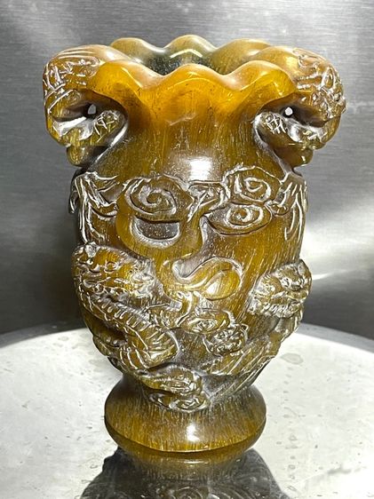 แจกัน มังกร งานแกะสลักสะสม รูปที่ 6