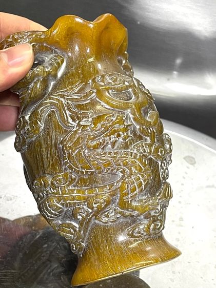 แจกัน มังกร งานแกะสลักสะสม รูปที่ 12