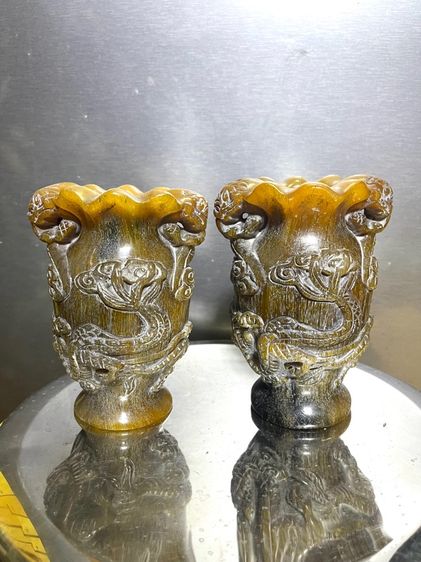 แจกัน มังกร งานแกะสลักสะสม