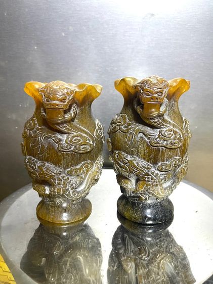 แจกัน มังกร งานแกะสลักสะสม รูปที่ 2