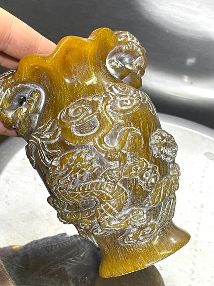 แจกัน มังกร งานแกะสลักสะสม รูปที่ 13