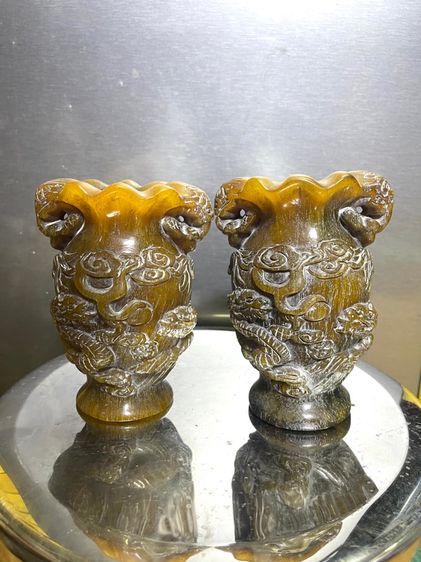 แจกัน มังกร งานแกะสลักสะสม รูปที่ 3