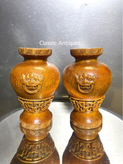 แจกัน หัวสิงห์ งานแกะสลักสะสม