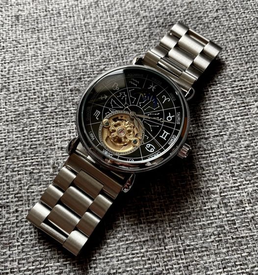 ดำ อื่นๆ ❌ขายแล้ว❌ Automatic sun moon สายสแตนเลส