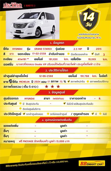 Hyundai Grand Starex 2015 2.5 VIP Utility-car ดีเซล ไม่ติดแก๊ส เกียร์อัตโนมัติ ขาว รูปที่ 2