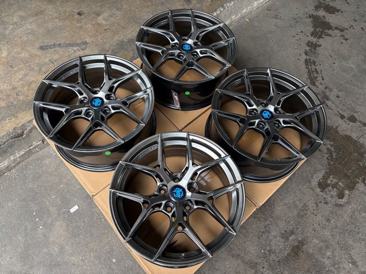 ล้อแม็กมือ1 ขอบ17 ก้านY 5รู114 กว้าง7.5 ออฟ35 สีไฮเปอร์แบล็ค ล้อเบา FLOW FORMING งานJP งานสวยมากๆ รูปที่ 3