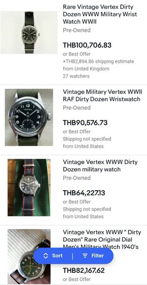 นาฬิกาทหารวินเทจ Vintage Vertex Dirty​ Dozen​ WWII Military Watch ไขลาน​ ที่สุดของความหายาก ราคาแบ่งปันครับ รูปที่ 13