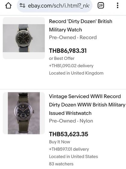 นาฬิกาทหารวินเทจ Vintage Record Dirty​ Dozen​ WWII Military Watch ไขลาน สายทหารต้องเก็บครับ ราคาแบ่งปัน รูปที่ 13