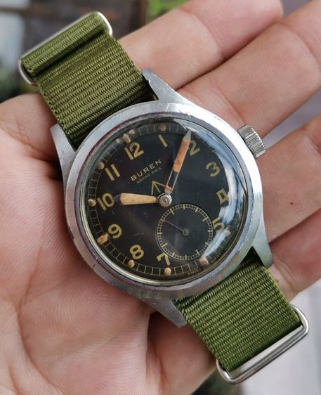 เงิน อื่นๆ นาฬิกาทหารวินเทจ Vintage Buren Dirty​ Dozen​ WWII Military Watch ไขลาน หายากและสวยมาก ราคาแบ่งปันครับ