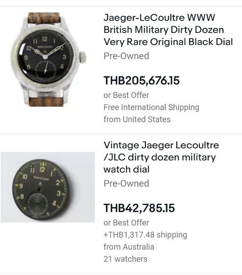นาฬิกาทหารวินเทจ Vintage Jaeger Lecoultre Dirty​ Dozen​ WWII Military Watch ไขลาน สุดสายทหาร ราคาแบ่งปันครับ รูปที่ 13