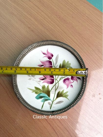 ถาดกระเบื้อง ดอกไม้ ยุค ร.5 โบราณเก่าสะสมA2 รูปที่ 9