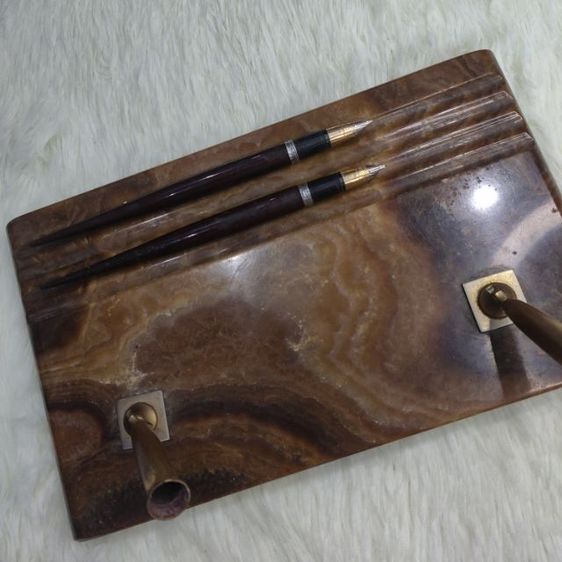 ปากกาหัวแร้งโบราณ Sheaffer s หัวทองคำ 14K พร้อมแท่นเสียบหินอาเกตยุคปี 70-80 สภาพสมบูรณ์ รูปที่ 7