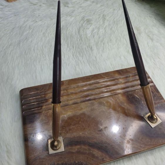 ปากกาหัวแร้งโบราณ Sheaffer s หัวทองคำ 14K พร้อมแท่นเสียบหินอาเกตยุคปี 70-80 สภาพสมบูรณ์ รูปที่ 2