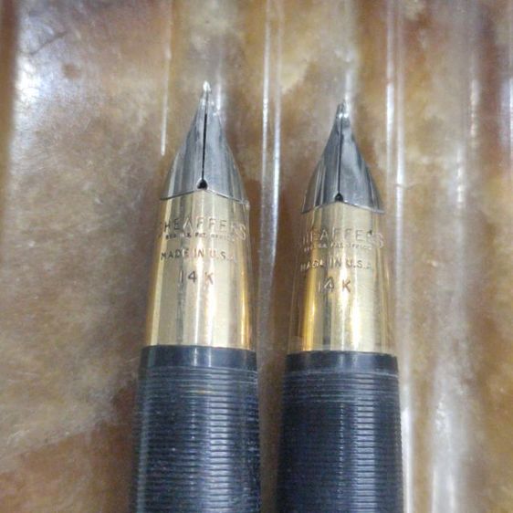ปากกาหัวแร้งโบราณ Sheaffer s หัวทองคำ 14K พร้อมแท่นเสียบหินอาเกตยุคปี 70-80 สภาพสมบูรณ์ รูปที่ 10