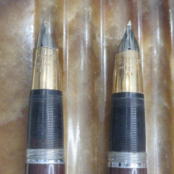 ปากกาหัวแร้งโบราณ Sheaffer s หัวทองคำ 14K พร้อมแท่นเสียบหินอาเกตยุคปี 70-80 สภาพสมบูรณ์ รูปที่ 9