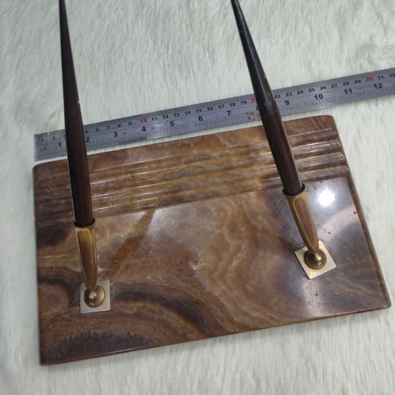 ปากกาหัวแร้งโบราณ Sheaffer s หัวทองคำ 14K พร้อมแท่นเสียบหินอาเกตยุคปี 70-80 สภาพสมบูรณ์ รูปที่ 4