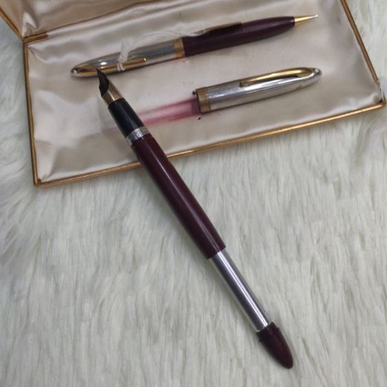ชุดดินสอ ปากกาหมึก หัวแร้ง แบรนด์ Sheaffer's White dot fountain pen pencil พร้อมกล่องเดิมยุค 70s  สภาพพร้อมใช้  รูปที่ 13