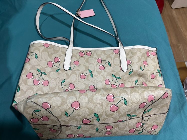 COACH CITY TOTE CHERRY รูปที่ 4