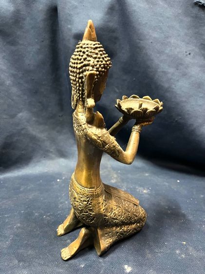 เชิงเทียน เทพถือดอกบัว ทองเหลืองสะสมA2 รูปที่ 11