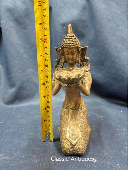 เชิงเทียน เทพถือดอกบัว ทองเหลืองสะสมA2 รูปที่ 15